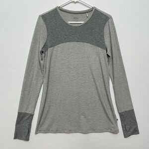 Toad&CO. Swifty Long Sleeve Tunic Sz Small Gray Striped Thumb Holes